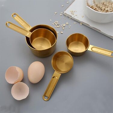 8-piece stainless steel measuring cup and spoon set for the kitchen, cookware, baking, cooking, measuring tool