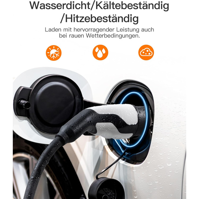 Кабель зарядки Tomons Typ 2 (32A, 22kW, 5м) для електромобілів (EV/PHEV) з тримачем та мікрофіброю. Сумісний з Model S/3/X/Y, ID.3, ID.4