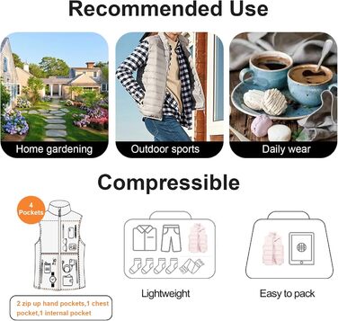 Жіноча пухова жилетка Chrisuno Casual з коміром-стійкою, стеганий верх, для активного відпочинку та катання на лижах (XXL, світло-рожевий)