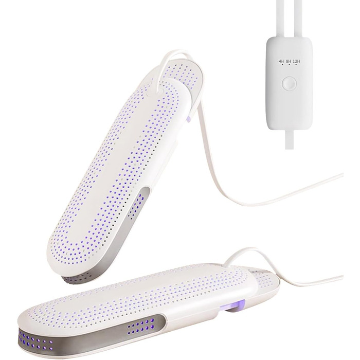 Електричний сушильник для взуття з висувною конструкцією (EU-штекер) - з антибактеріальною функцією, таймером 12/8/4 год, для футбольних чобіт/черевиків (спорт, відпочинок, дім)