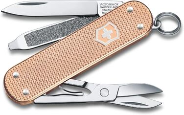 Мультитул Victorinox Classic SD Alox: Швейцарський ніж, 5 функцій, з файлом для нігтів (58 мм, колір персиковий)