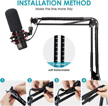 Кріплення для мікрофона HyperX QuadCast/S/ProCast від YOUSHARES: регульований штатив з адаптером 3/8' - 5/8'