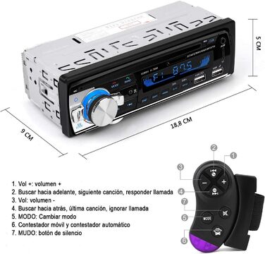 Автомагнітола з Bluetooth, бездротове підключення, для авто