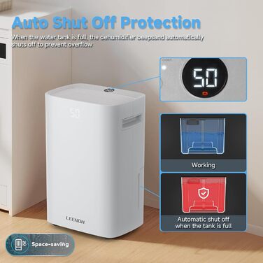Електричний осушувач повітря 25L з таймером, фільтром та захистом від дітей. Економний, проти цвілі та вологи.