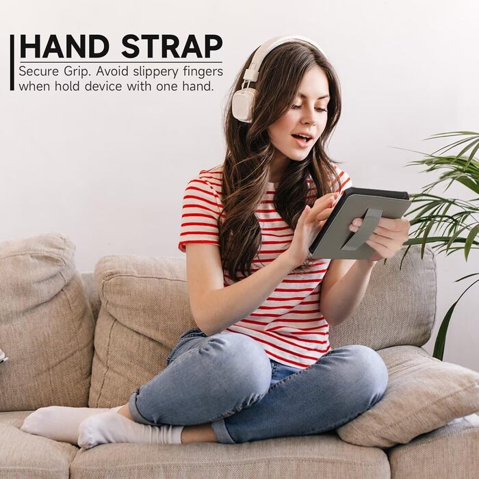 Чохол для Kindle 11 (2022-2024) Fancity: PU-шкіра, TPU, з петлею, авто-сон/пробудження, з квітами