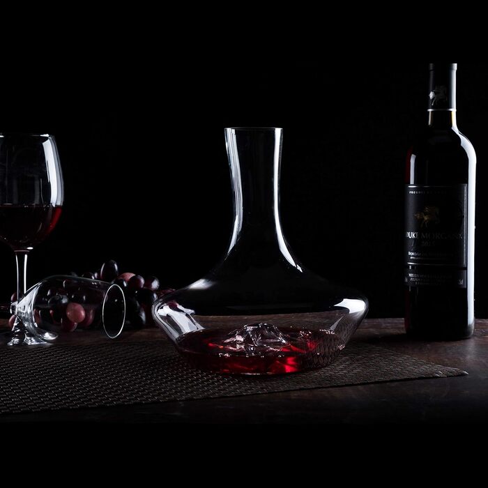 Eisberg Wine Decanter Set, wine aerator decanter with aeration filter, drying stand and cleaning pearls, decanter for red wine, wine decanter, 100% hand-blown lead-free crystal glass (1400ml)