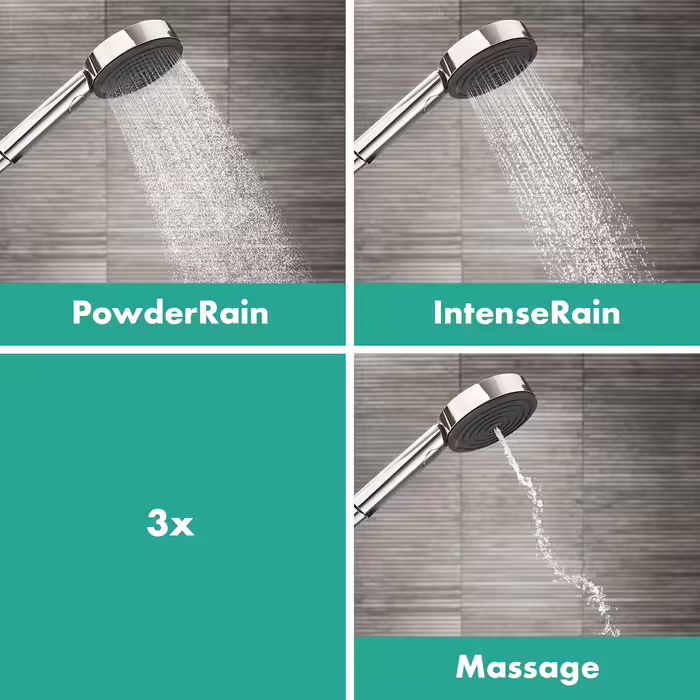 Душовий набір hansgrohe Pulsify Select S, ручна лійка з 3 режимами, шланг і тримач, хром