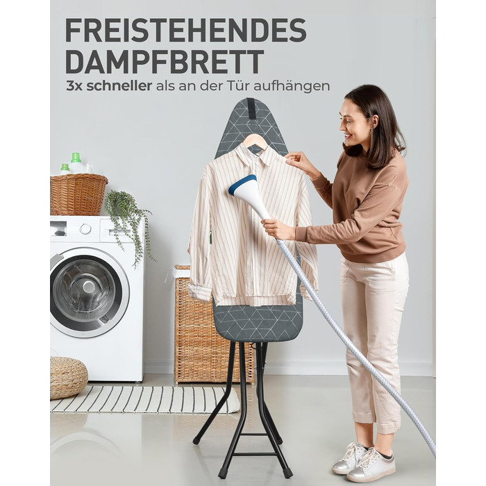 Прасувальна дошка LyriFine 2-в-1 для прасування з парою та звичайного прасування, сіра