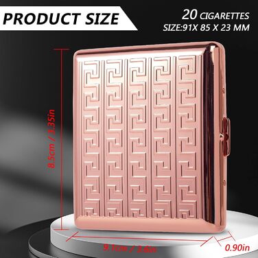 Металеве етажерка для сигарет 84 мм, 3.34 дюйма, для King Size, 14 шт, захист RFID-картки (King Size 20 шт, Labyrinth Pink)