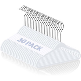 Набір дитячих вішалок для одягу House Day (30 шт.), 28 см, з оксамитовим покриттям, білі