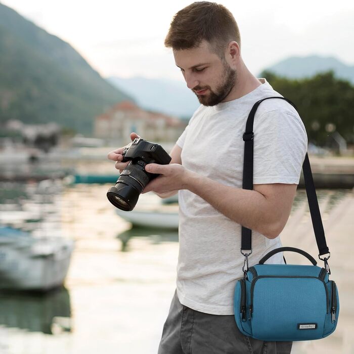 Сумка для камери Baigio: фотосумка для DSLR/SLR з відділеннями для об'єктивів та аксесуарів (блакитна)