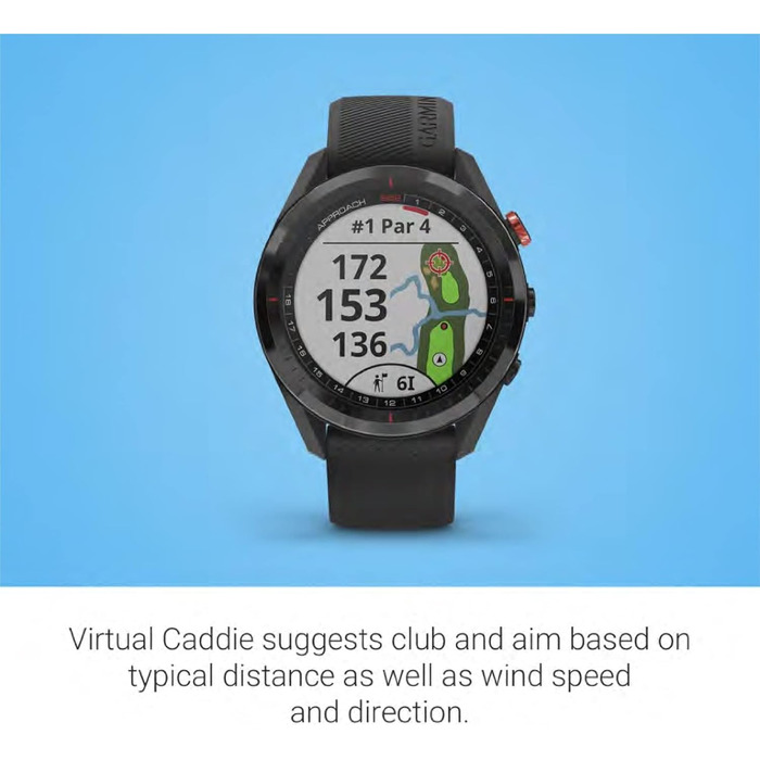 Годинник GPS Garmin Approach S62, чорний - гольф навігатор з інтегрованим віртуальним каді та картографією