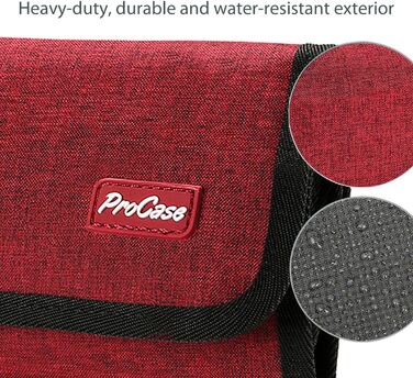 Органайзер для подорожей ProCase: сумка для аксесуарів електроніки, USB-кабелі, SD-картки, навушники, флеш-накопичувачі (червоний)