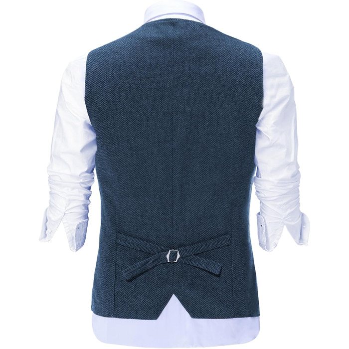 Стильний костюм-двійка для чоловіків Solovedress з вовни у рифленому стилі, жилет з V-подібним вирізом, твід, блакитний колір, ідеально підходить для весілля та друзів нареченого