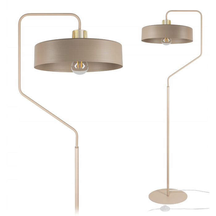 Підлоговий світильник Glimex Modern E27 60 Вт, бежевий, золотий