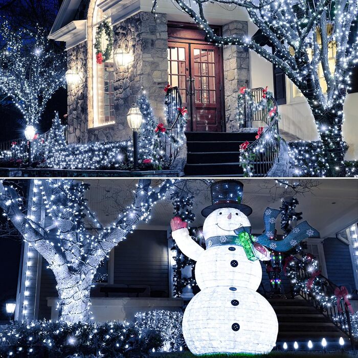 Льо́мка́ гірля́нда 100 LED, білий колір, для зовнішнього використання, вологостійка, 8 режимів, з пультом дистанційного керування та таймером. Підходить для декорування вечірок, свят, садів, балконів, ялинок. 1000 LED.