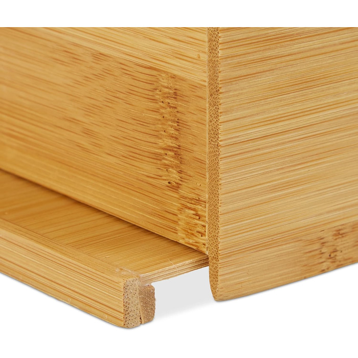 Relaxdays 2 x Cosmetic Tissue Box Bamboo, HBT: 8.5 x 27.5 x 15.5 cm, Tissue and Cosmetic Tissue Dispenser, Natural