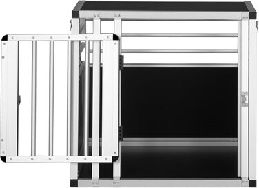 Транспортна переноска для собак та котів EUGAD, алюмінієва, 65x85x71 см, з надійним замком, для подорожей та перевезення в автомобілі, чорна