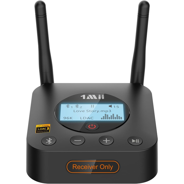 Bluetooth-ресивер 1Mii B06Pro+ для стереосистем з підтримкою LDAC та aptX HD, чорний