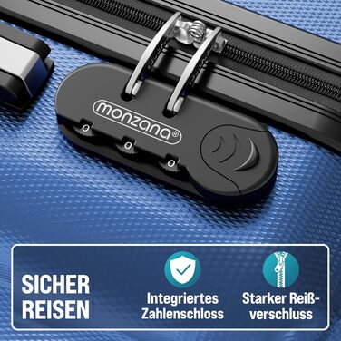 Набір валіз Monzana® 3шт (M-L-XL), зелений - з замком, органайзером та вагами. Trolley, валіза з жорсткою оболонкою, Gepäck-Set