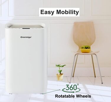 Зволожувач повітря Greenmigo 13L/24h - Електричний осушувач для дому, квартири, підвалу. Захист від вологи та плісняви, до 50 м²