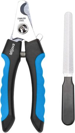 Професійний нігтеріз для собак та котів з захистом від надмірної обрізки, блакитний