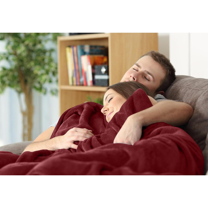 Плед Utopia Bedding: м'який флісовий плед, теплий зимовий плед для ліжка, дивана та крісла (Бургунді, 200x150 см)