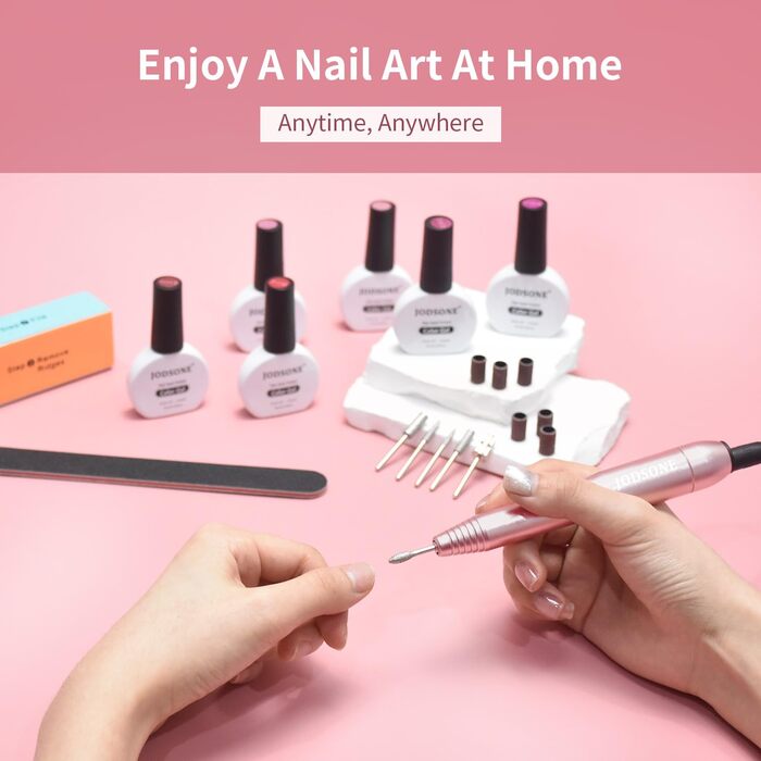 Електрична фрезер для нігтів JODSONE 6 в 1 – бездротова, 20000 об/хв, USB-зарядка, для гель-лаку, манікюрний набір з регулюванням швидкості