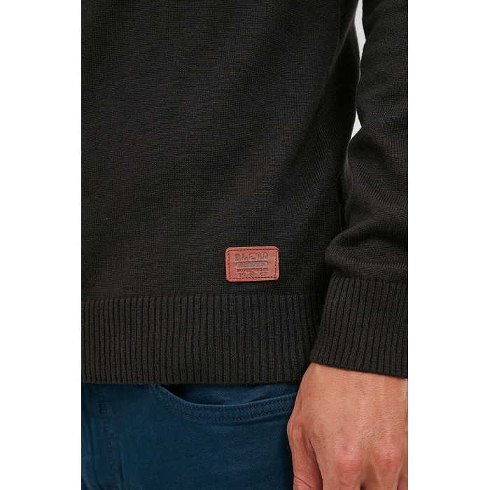 Чоловічий кардиган Blend BHLennard з в'язаного полотна з V-подібним вирізом, на ґудзиках, бавовняна суміш, Regular fit, чорний (70155)