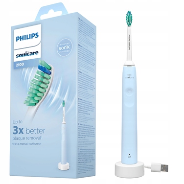 Електрична сонічна зубна щітка Sonicare синього кольору з таймером чищення