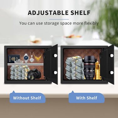 Сейф для дому з біометричним сканером відбитків пальців HSGCJS, 31 л, з паролем та клавіатурою, чорний