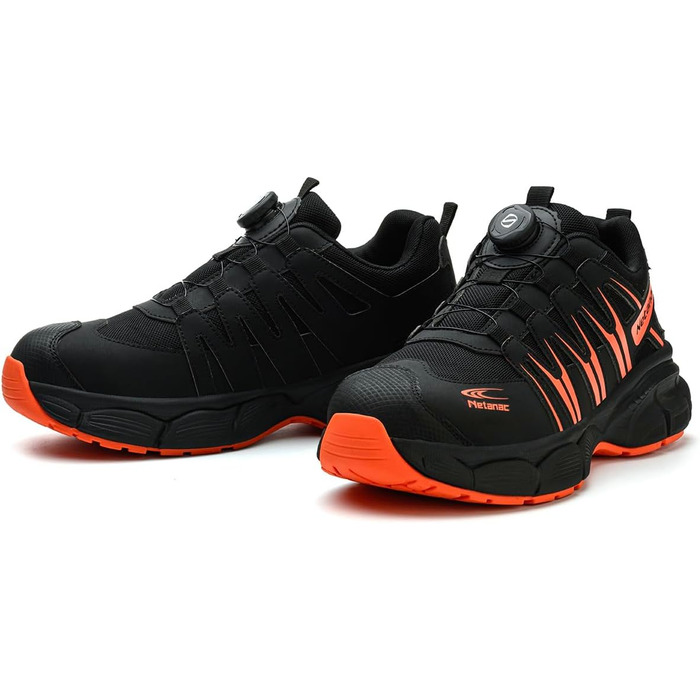 Черевики робочі чоловічі легкі, захисні черевики зі сталевим підноском, жіночі, дихаючі, зручні, широка колодка, гумова підошва, помаранчеві, 40 EU