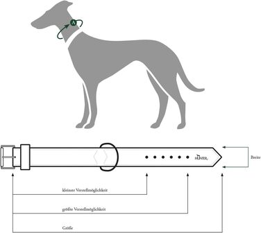 Нашийник для собак HUNTER PORTO, шкіряний, колір: коньячний, ручної роботи