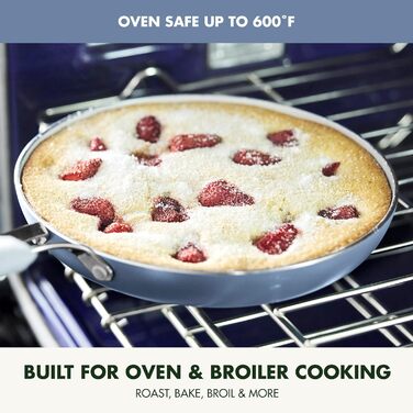 Набір сковорідок GreenPan Nova, 20.3 см та 25.4 см, індукційні, без PFAS, керамічне покриття, безпечні для здоров'я, для плити та духовки, блакитний океан