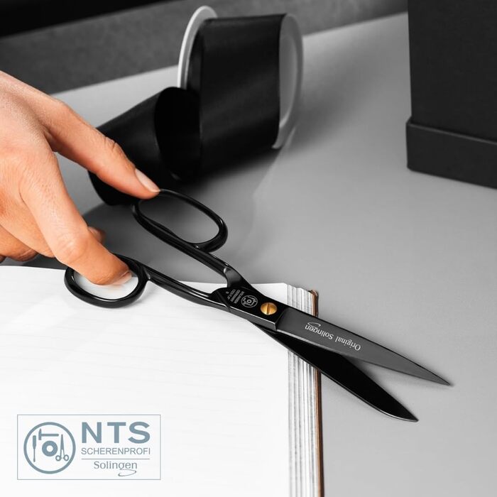 Кухонні ножиці NTS-Solingen BLACK EDITION, 18 см, з вуглецевої сталі, універсальні, супер гострі, чорне покриття від іржі, вироблені в Золінгені