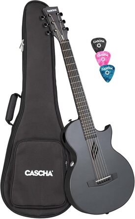 Електрогітара Cascha з карбону, для початківців, з чохлом, ременем, ганчіркою та плектрами