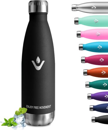 Термос-пляшка 750 мл, з нержавіючої сталі, BPA-Free, для спорту, подорожей, дітей, на відкритий простір, термоізоляція, витримує газовані напої, чорний, темно-зелений