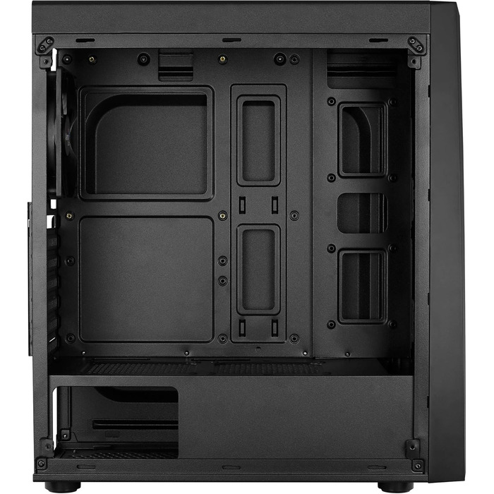 Корпус для ПК Aerocool Bolt Mid-Tower RGB, ATX, з прозорою бічною панеллю, RGB підсвітка, 120мм вентилятор, Чорний