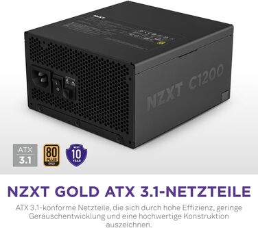 Блок живлення NZXT C850 Gold ATX 3.1, 850W, 80 Plus Gold, повністю модульний, чорний