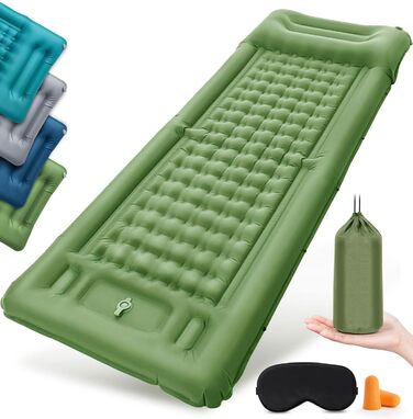 Надувний килимок Isomatte самонадувний, для кемпінгу та відпочинку на природі (оливковий, одинарний)