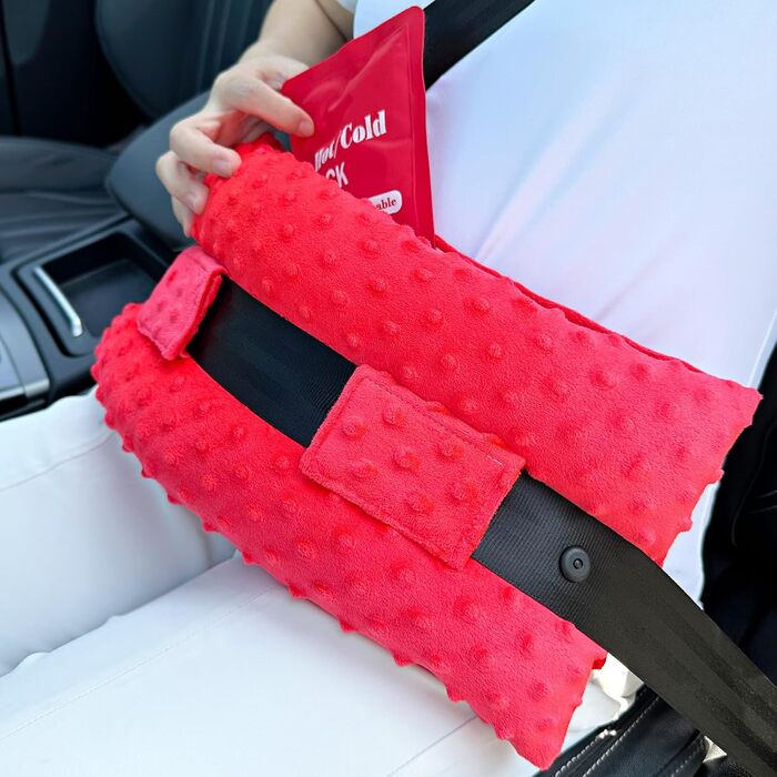 Hysterectomy Lap Belt Pillow, Hysterectomy Recovery, a Must-Have After Surgery, Ice/Heat Pack Abdominal Pillow for Tummy Tuck, C-Section Recovery, Gifts, Minky Dot Red