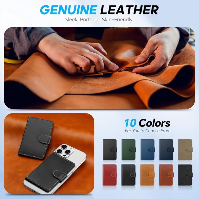 SHIELDON Genuine Leather Magnetic Wallet Case with iPhone 16 Pro/Pro Max/Plus/15/14/13/12 Series, Compatible with MagSafe Wallet, [Removable] [6 Card Slots] [RFID Blocker] [ID Window] - Retro Black
