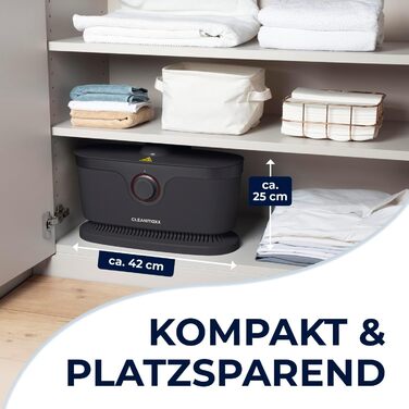 CLEANmaxx автоматичний випрямляч сорочок PRO з насадкою для штанів | Замінює праску, відпарювач, steamer | Пристрій для прасування з манекеном для сорочок, блузок та штанів | Інноваційний та ефективний Pro з насадкою для штанів, чорний