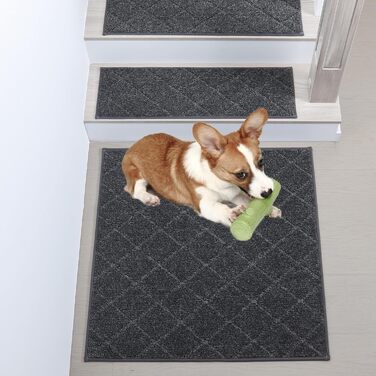 Корикома килимок для сходів COSY HOMEER, 71.1 x 22.9 см, антиковзаюча підкладка для дерев'яних ступенів, для дітей та собак, 10 шт., 100% поліестер, TPE-підкладка