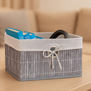 Relaxdays Bamboo Storage Basket Set