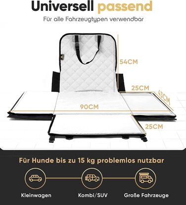 Extra Stable Dog Car Seat - Reinforced Walls & 5 Straps - Waterproof Dog Car Seat for Rear & Front Seat (Standard Size)