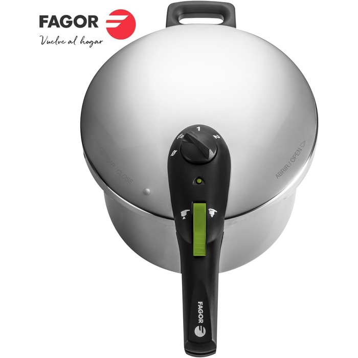 Каструля-скороварка Fagor Rapid Xpress 6 л, індукція, нержавіюча сталь 18/10, для всіх типів плит, з термодифузором, 2 режими тиску, 5 систем безпеки