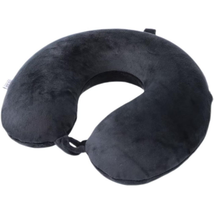 Подушка для шиї, 100% Memory Foam, U-подібна, чорна - для подорожей, авто, дому, офісу
