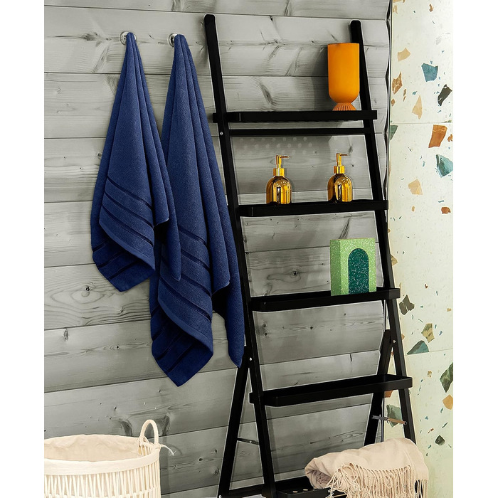 Набір рушників для ванної Utopia Towels (8 шт.): 2 банні, 2 для рук, 4 для обличчя, бавовняні, гігроскопічні, темно-сині (Marineblau)
