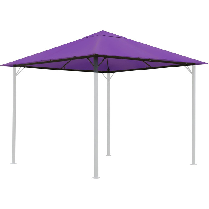 QUICK STAR Replacement Roof for Garden Pavilion 3x3m RAL 7012 Antique Pavilion Roof Replacement Cover (3 x 3 m - 250g/m², Berry)